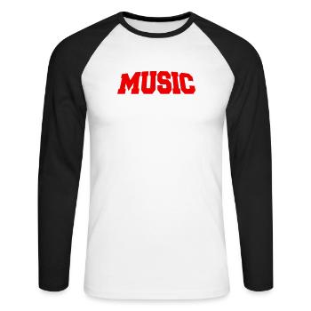 Music Is My Life Musik Ist Mein Leben Liebe Spruch - Unisex Long Sleeve Baseball T-Shirt - white/black - Front - Nik (191cm)