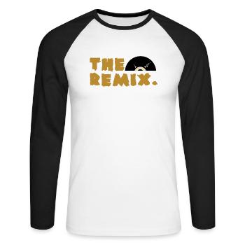 The Remix - Unisex Baseballshirt langarm - Weiß/Schwarz - Vorne - Nik (191cm)