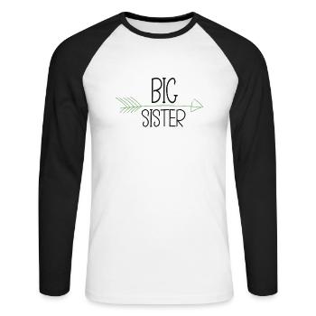 Big Sister - Big Sister - Unisex Long Sleeve Baseball T-Shirt - white/black - Front - Nik (191cm)