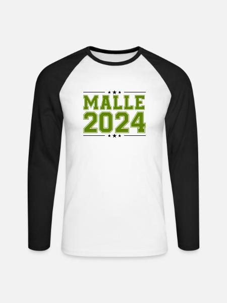 malle 2024 stern - Unisex Baseballshirt langarm - Weiß/Schwarz