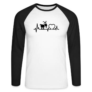 Goat Heartbeat Farm Goat Goat Bill - Unisex Long Sleeve Baseball T-Shirt - white/black - Front - Nik (191cm)