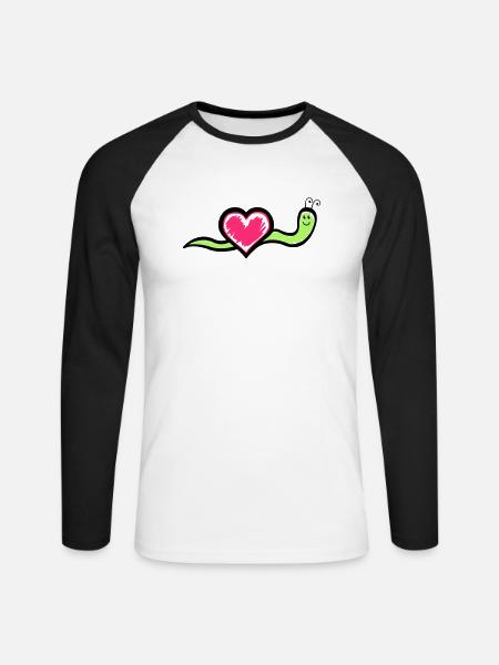 Snail 02 - Unisex Long Sleeve Baseball T-Shirt - white/black