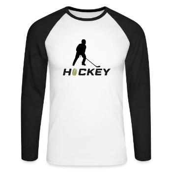hockey - Unisex Long Sleeve Baseball T-Shirt - white/black - Front - Nik (191cm)