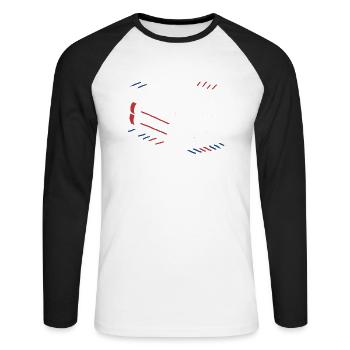 History with humor – For all article readers - Unisex Long Sleeve Baseball T-Shirt - white/black - Front - Nik (191cm)
