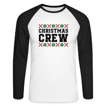 christmas crew weihnachten - Unisex Baseballshirt langarm - Weiß/Schwarz - Vorne - Nik (191cm)