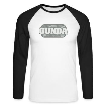 Gunda - T-shirt baseball manches longues Homme - blanc/noir - Devant - Nik (191cm)