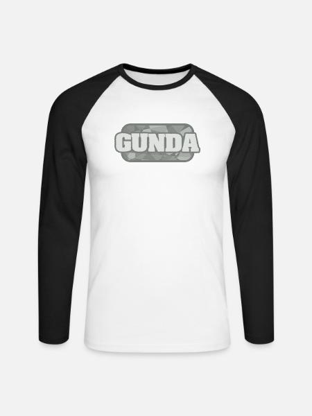 Gunda - Unisex Long Sleeve Baseball T-Shirt - white/black