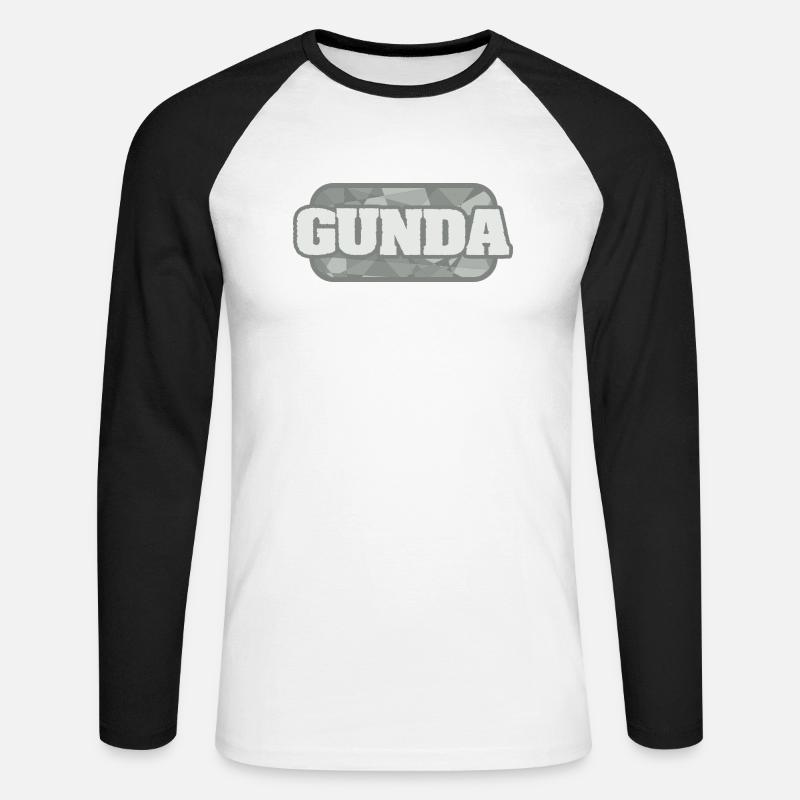 Gunda - Unisex Baseballshirt langarm - Weiß/Schwarz
