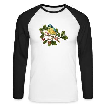 Colorful bird - Unisex Long Sleeve Baseball T-Shirt - white/black - Front - Nik (191cm)