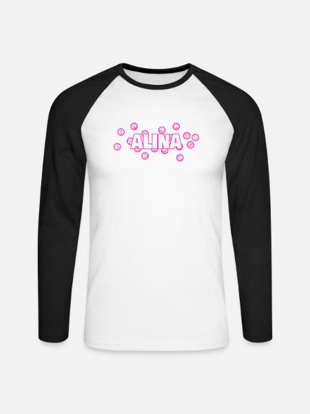 Alina as Alina - Unisex Long Sleeve Baseball T-Shirt - white/black