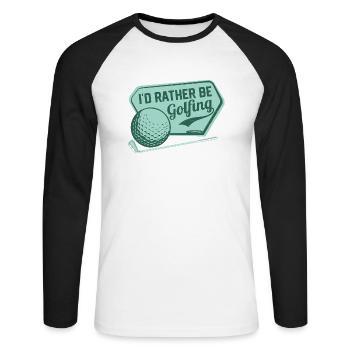 Je préfère jouer au golf Golf - T-shirt baseball manches longues Homme - blanc/noir - Devant - Nik (191cm)
