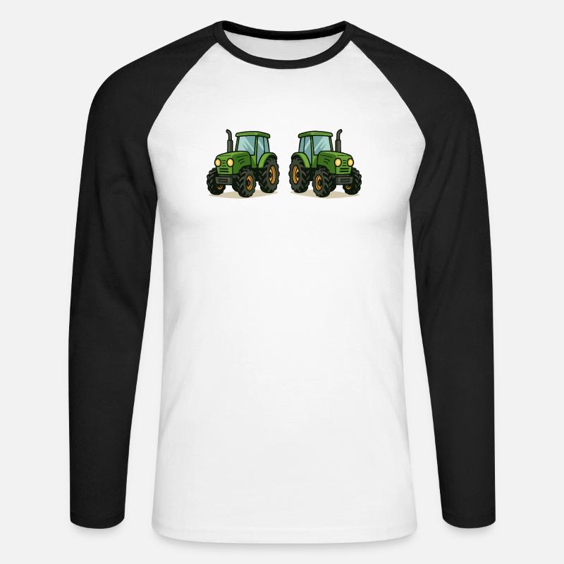 traktor 2 - Unisex Baseballshirt langarm - Weiß/Schwarz