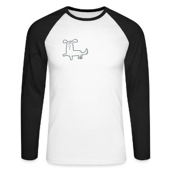 Ich kann gerade nicht. Mein Hund hat NEIN gesagt! - Unisex Baseballshirt langarm - Weiß/Schwarz - Vorne - Nik (191cm)