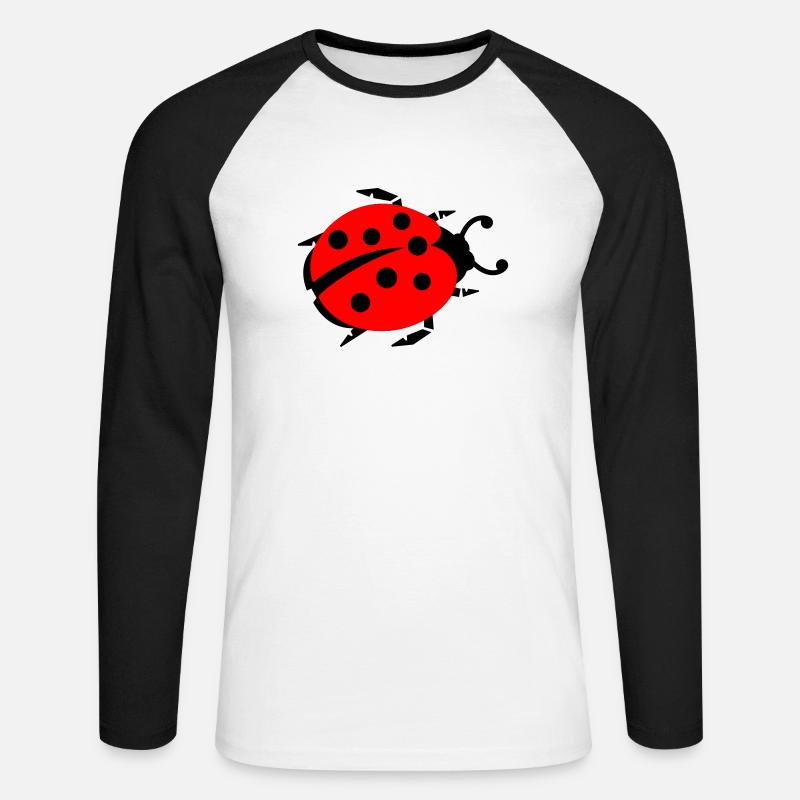 ladybug - marienkaefer - Unisex Baseballshirt langarm - Weiß/Schwarz
