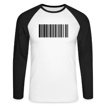 barcode - Unisex Long Sleeve Baseball T-Shirt - white/black - Front - Nik (191cm)