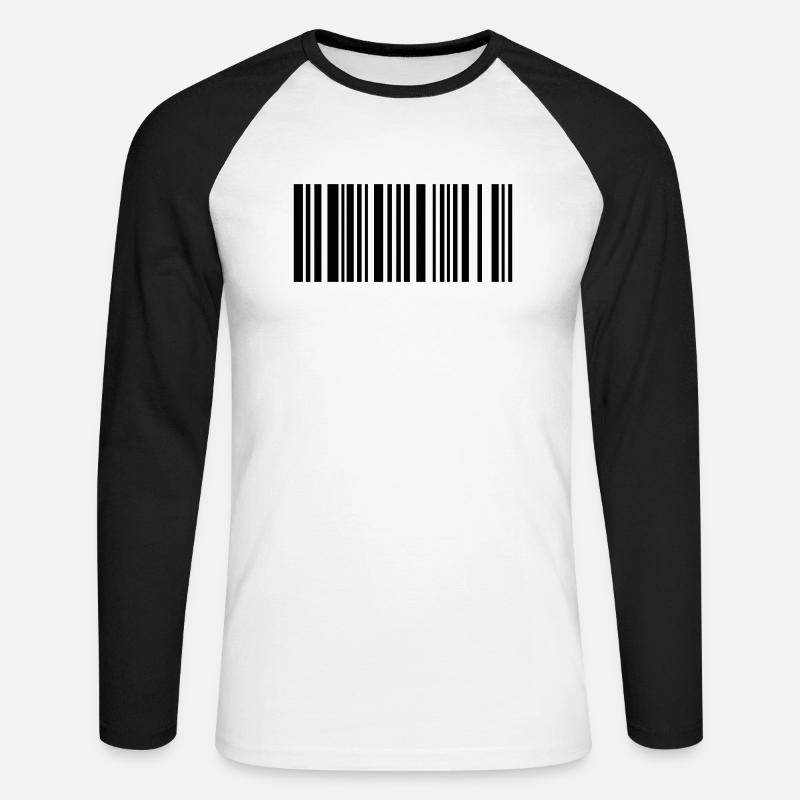 barcode - Unisex Baseballshirt langarm - Weiß/Schwarz