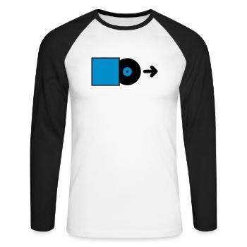 DJ - Vinyl - Save the Vinyl! - T-shirt baseball manches longues Homme - blanc/noir - Devant - Nik (191cm)