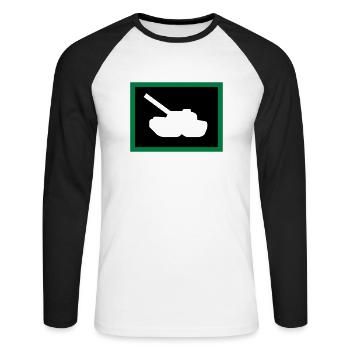 Panzer / tank (2c) - Unisex Baseballshirt langarm - Weiß/Schwarz - Vorne - Nik (191cm)