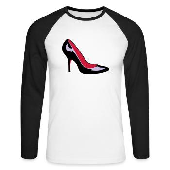Shoe2 - T-shirt baseball manches longues Homme - blanc/noir - Devant - Nik (191cm)