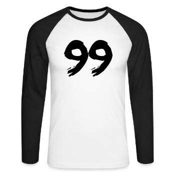 Brushed 99 - Unisex Baseballshirt langarm - Weiß/Schwarz - Vorne - Nik (191cm)