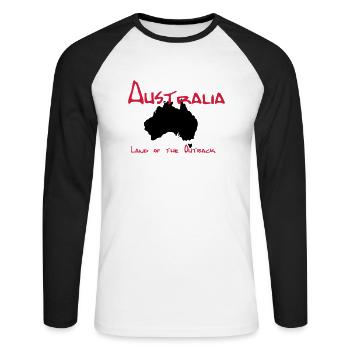Australien - Unisex Baseballshirt langarm - Weiß/Schwarz - Vorne - Nik (191cm)