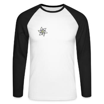 Allgäuer Design Weiß - Unisex Baseballshirt langarm - Weiß/Schwarz - Vorne - Nik (191cm)