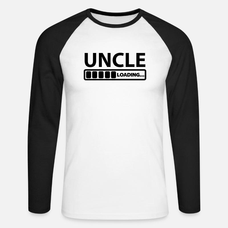 uncle_loading - Långärmad basebolltröja herr - vit/svart