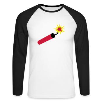dynamit___f3 - T-shirt baseball manches longues Homme - blanc/noir - Devant - Nik (191cm)