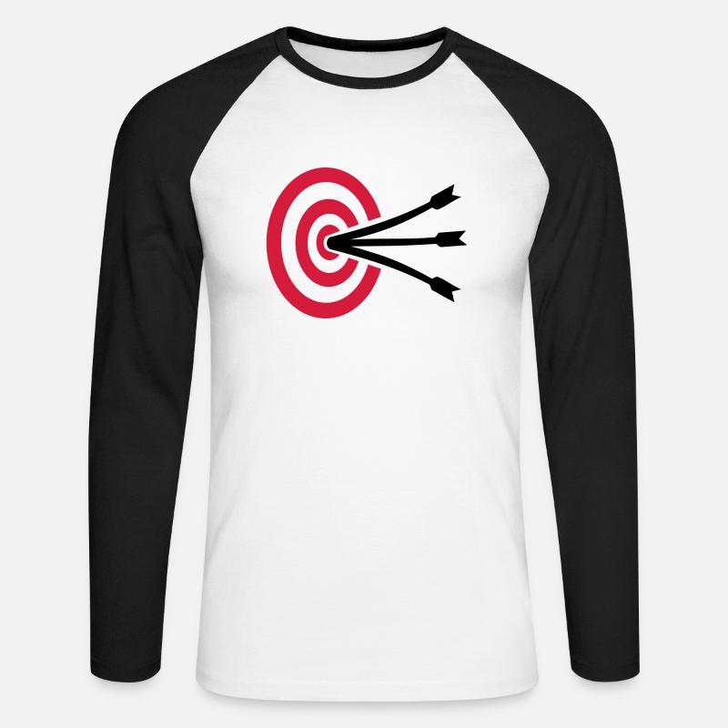 Bogenschießen - Unisex Baseballshirt langarm - Weiß/Schwarz