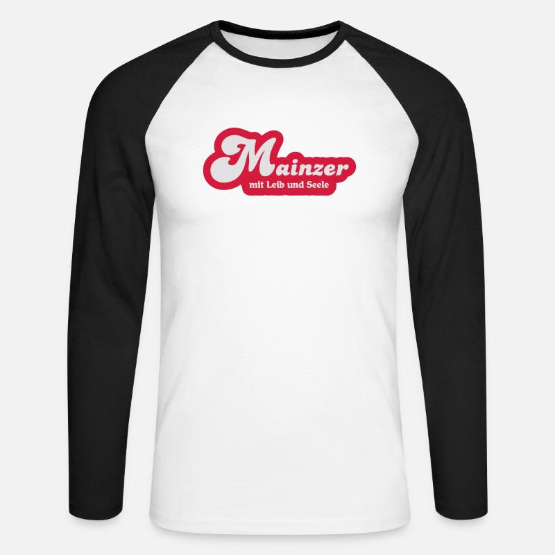 Mainzer-Mit Leib und Seele - Unisex Baseballshirt langarm - Weiß/Schwarz