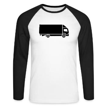 LKW - Unisex Baseballshirt langarm - Weiß/Schwarz - Vorne - Nik (191cm)