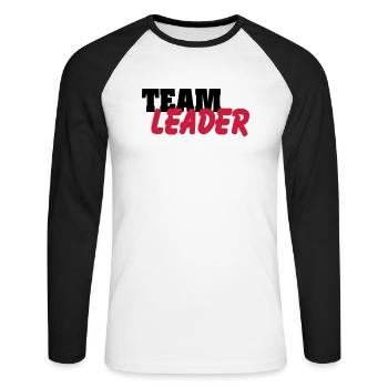Team Leader - T-shirt baseball manches longues Homme - blanc/noir - Devant - Nik (191cm)