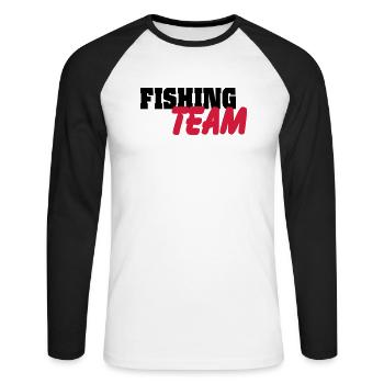 Fishing Team - T-shirt baseball manches longues Homme - blanc/noir - Devant - Nik (191cm)