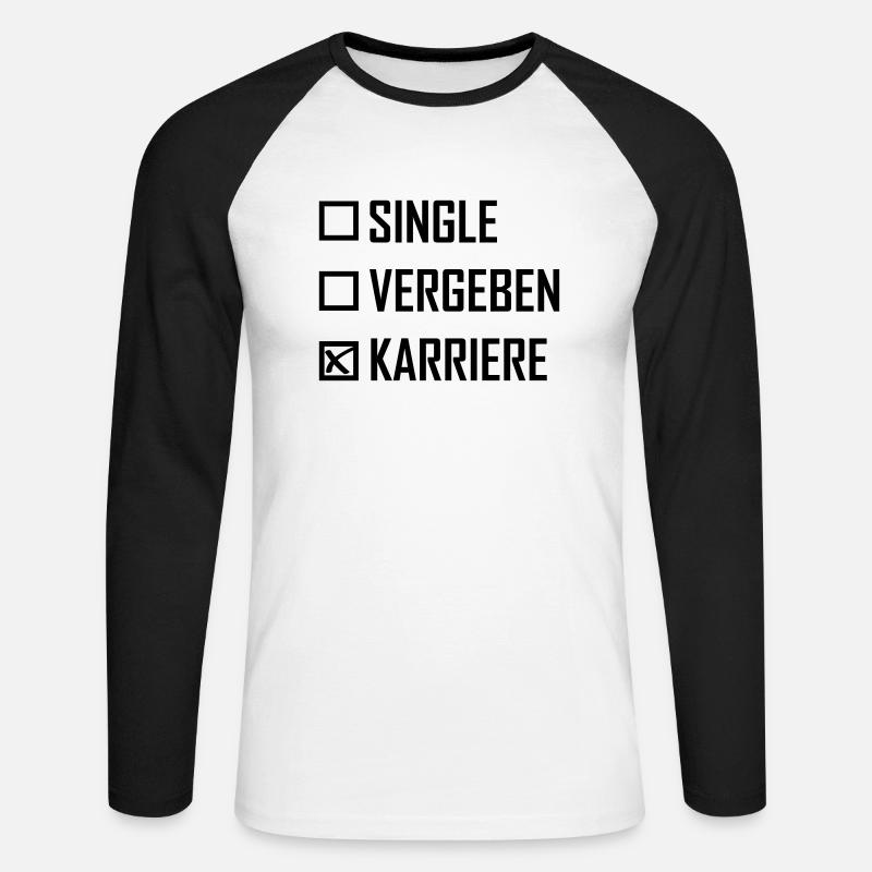 karriere - Unisex Baseballshirt langarm - Weiß/Schwarz