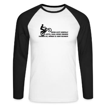 Saubere Enduro Spruch lustig Biker Geschenk Shirt - Unisex Baseballshirt langarm - Weiß/Schwarz - Vorne - Nik (191cm)