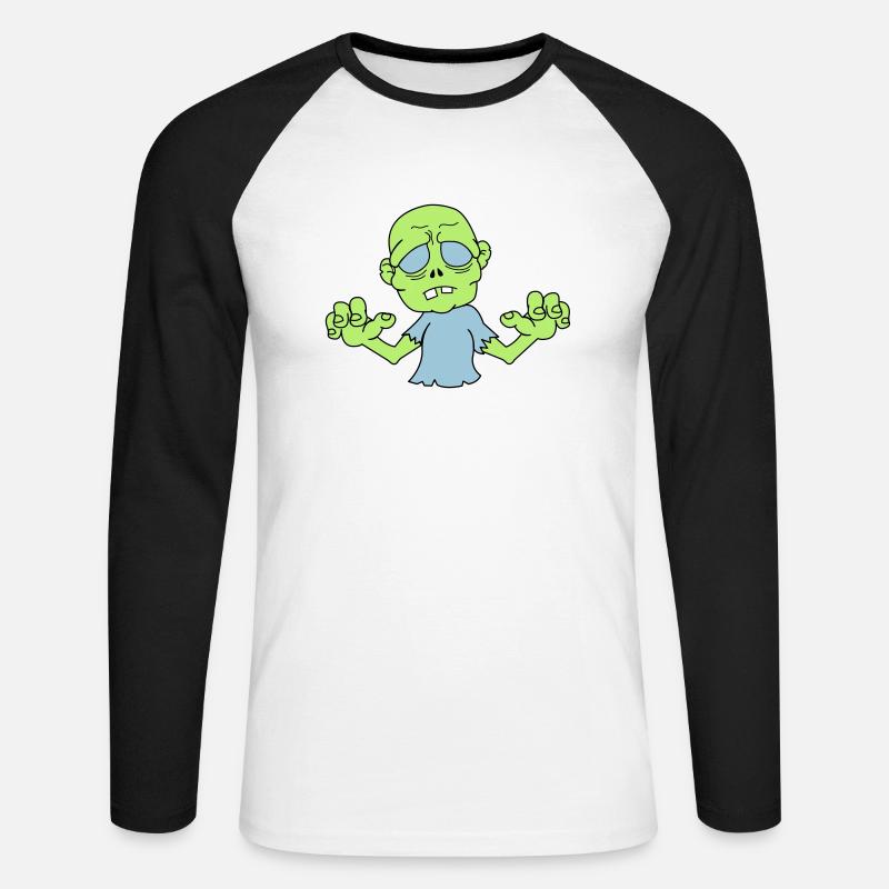 (zombie_2) - Unisex Baseballshirt langarm - Weiß/Schwarz
