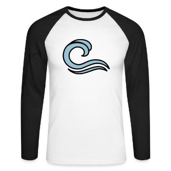 waves - Unisex Long Sleeve Baseball T-Shirt - white/black - Front - Nik (191cm)