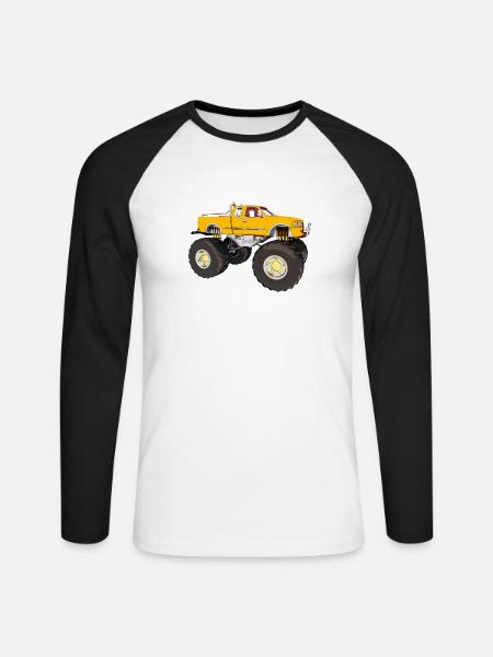 Monstertruck, Geländewagen, Pickup, Van - Unisex Baseballshirt langarm - Weiß/Schwarz