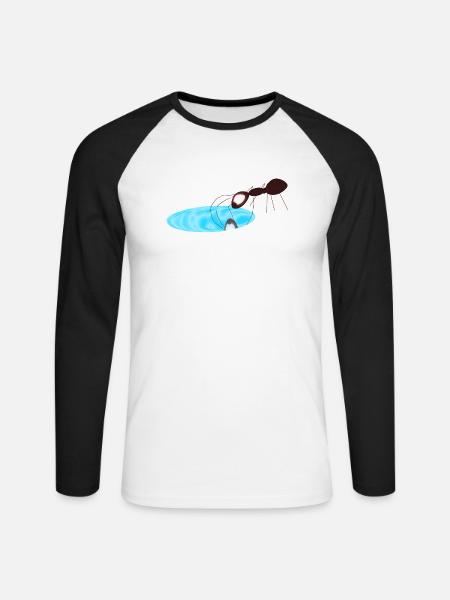 Ant - Unisex Long Sleeve Baseball T-Shirt - white/black