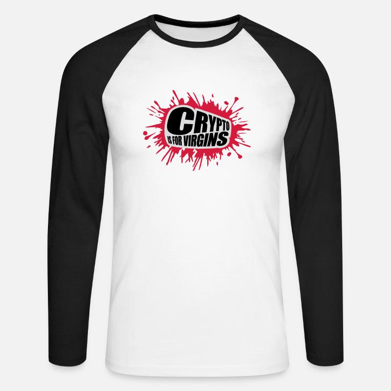 crypto is for virgins - Unisex Baseballshirt langarm - Weiß/Schwarz