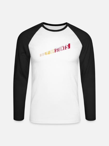 all my own stunts - Unisex Long Sleeve Baseball T-Shirt - white/black