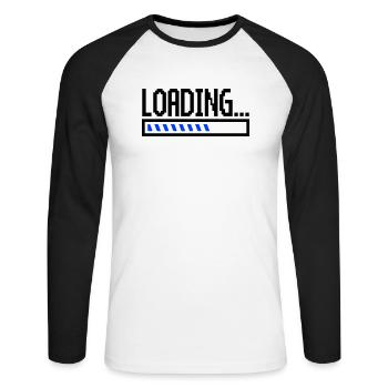 Chargement - T-shirt baseball manches longues Homme - blanc/noir - Devant - Nik (191cm)