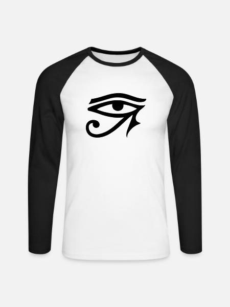 Eye Of Horus - Unisex Baseballshirt langarm - Weiß/Schwarz