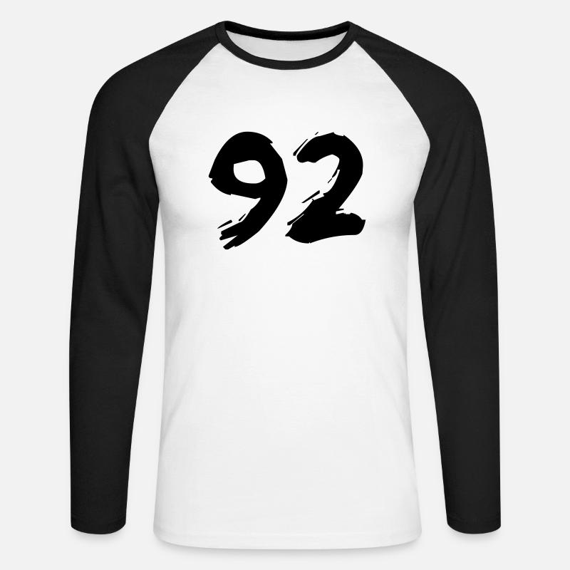 Brushed 92 - Unisex Baseballshirt langarm - Weiß/Schwarz