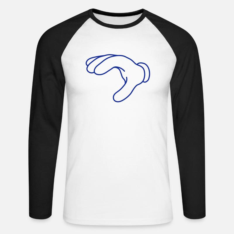 Hand - Maglia da baseball a manica lunga da uomo - bianco/nero