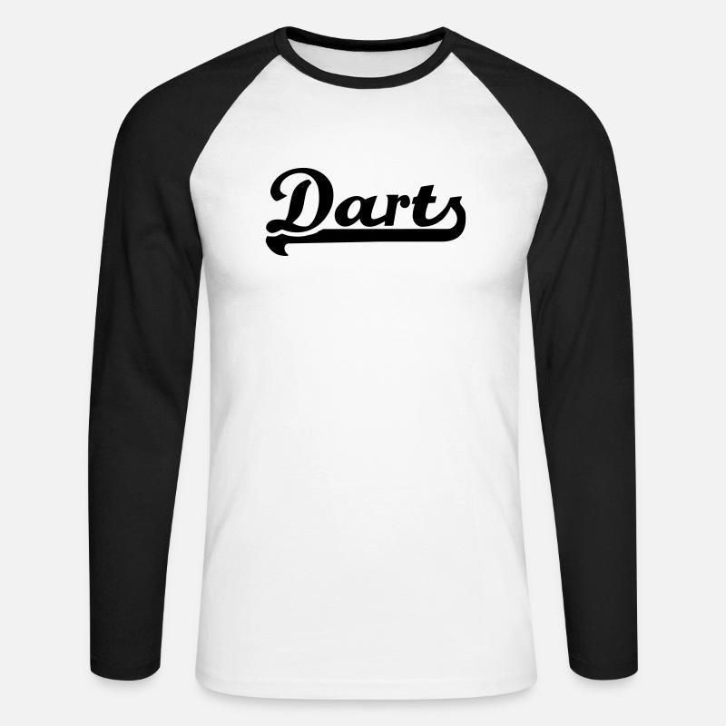 Darts - Unisex Baseballshirt langarm - Weiß/Schwarz