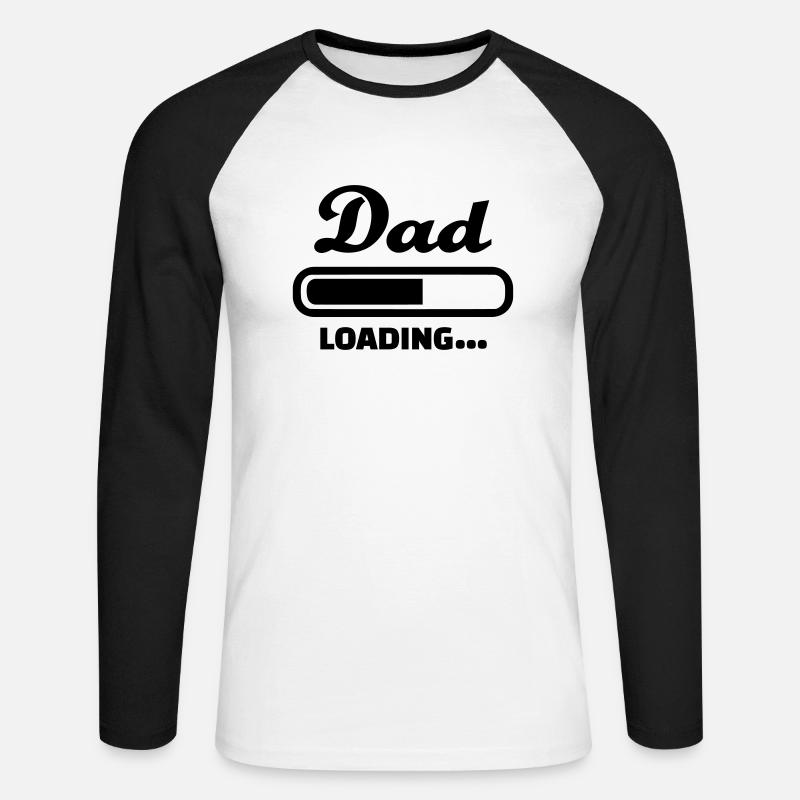 Dad loading - Unisex Baseballshirt langarm - Weiß/Schwarz