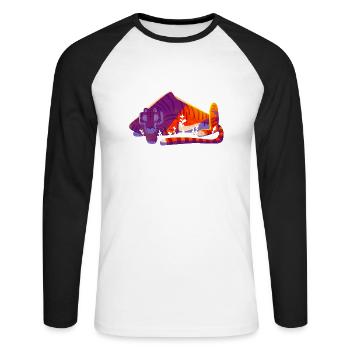 TIGER TIGER - Unisex Long Sleeve Baseball T-Shirt - white/black - Front - Nik (191cm)