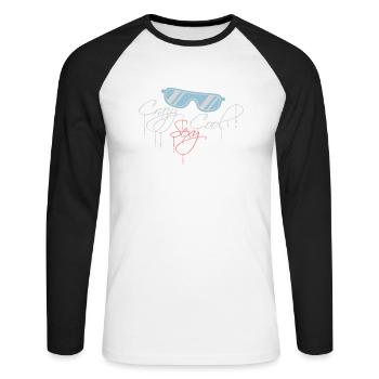 design cool sexy fou - T-shirt baseball manches longues Homme - blanc/noir - Devant - Nik (191cm)