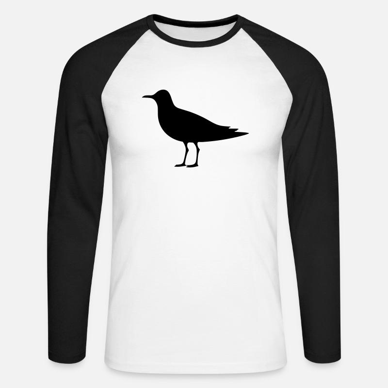 Vogel - Unisex Baseballshirt langarm - Weiß/Schwarz